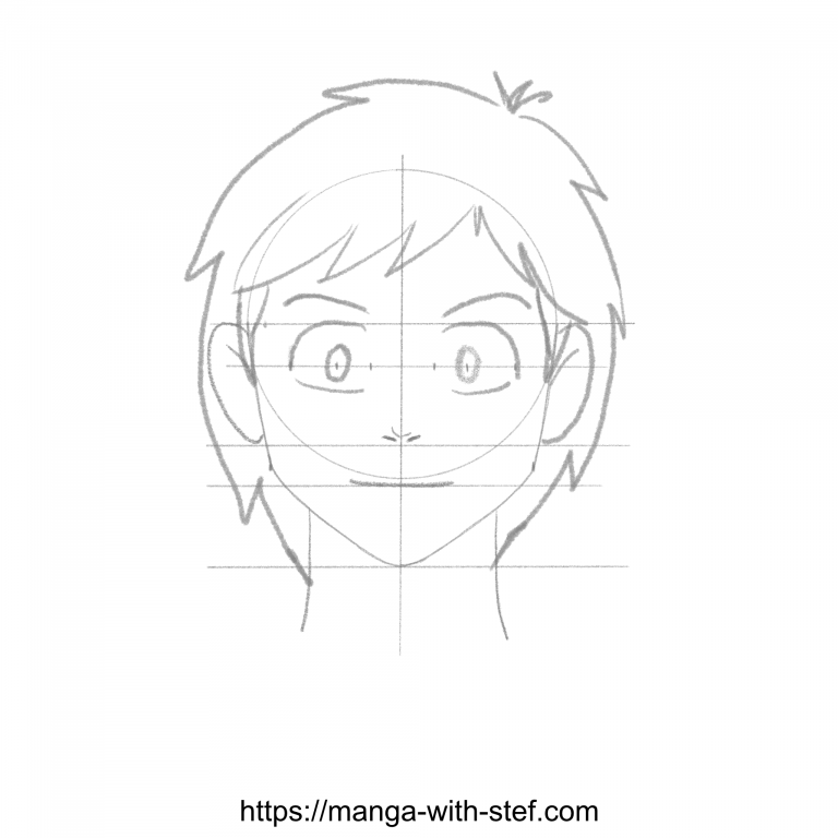 Drawing a manga character’s head